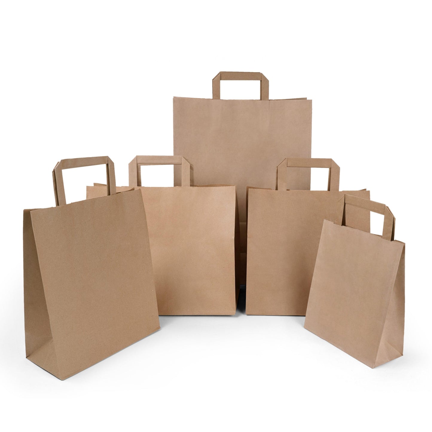 Inoverse 50 pieces of paper bags with handles, paper shopping bags, 32+22x25 cm gift bags, brown kraft paper bag, paper bags, large shopping bags