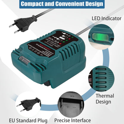 URUN Replacement Charger for Bosch Professional 18V System Battery, Portable Mini Fast Charger with LED Display for Bosch GBA BAT607 BAT614 Tool Battery Packs (Only for 18V Battery)