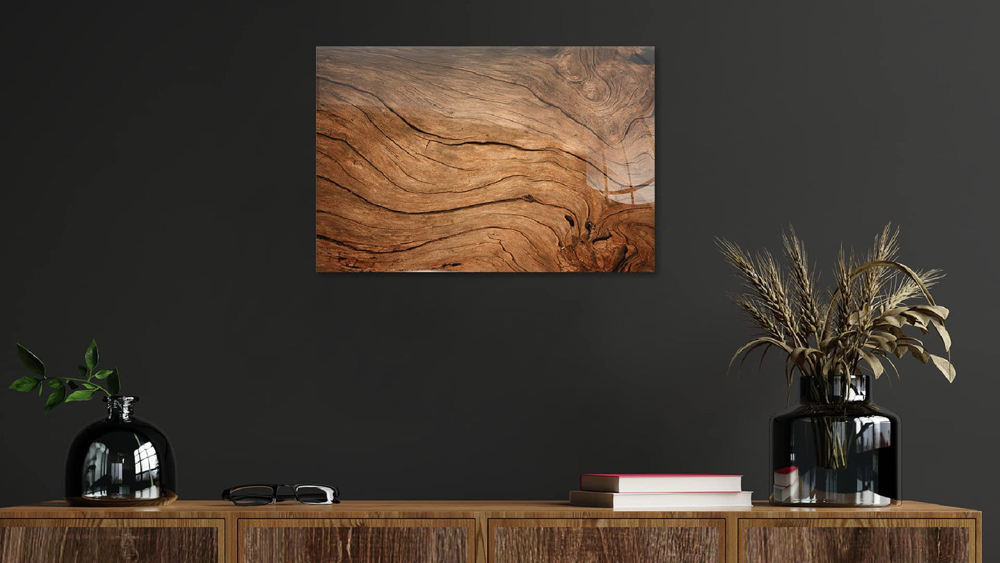 ALLboards glass magnetic board OLD WOOD CRACKED WOOD 90x60cm glass memo board glass board with design magnetic wall for writing magnetic board wall decoration wall art