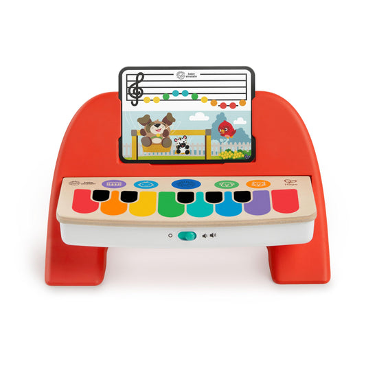 Baby Einstein 12577 Hape Cal's First Melodies Magic Touch Piano Musical Toy Piano made of wood with 3 music sheets, 6 melodies, from 6 months, multicolor, 1 piece (1 pack)