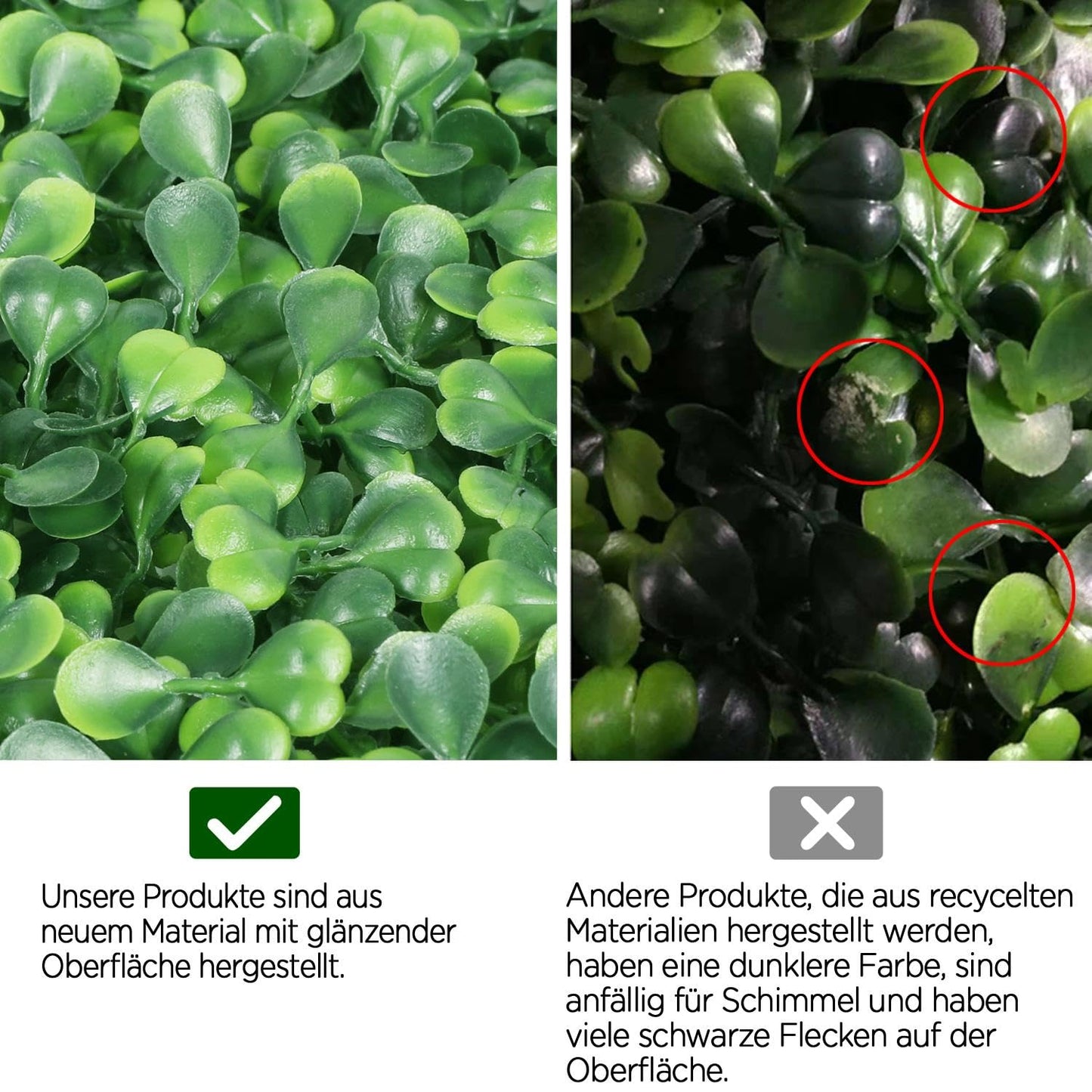 Yaheetech 6pcs Artificial Ivy Garden Privacy Screen, 60x40cm Plant Wall with Shade Net, UV Protection, Artificial Hedge for Balcony Garden Decoration