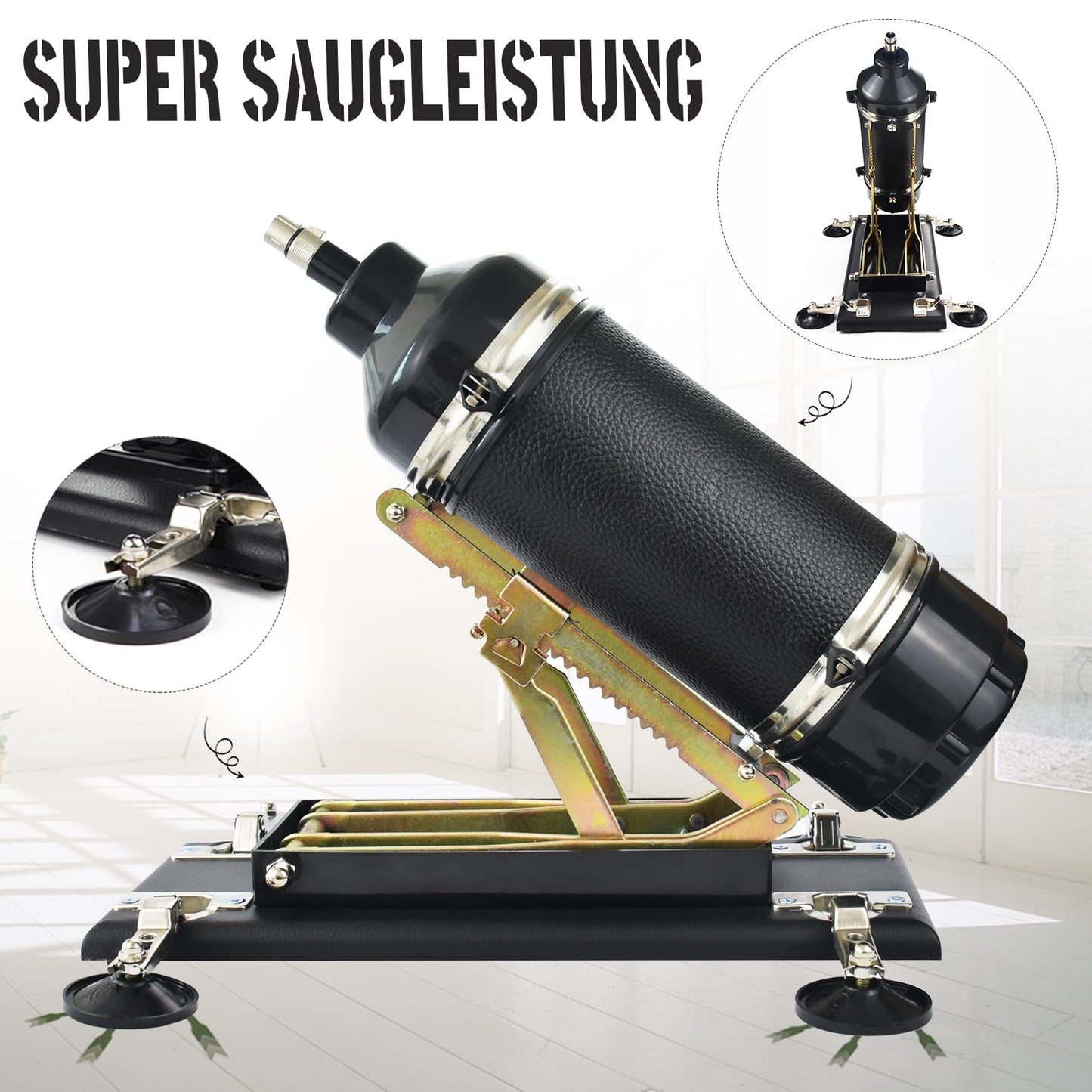 Sex machine, fucking machine with dildo and suction cup adapter, 3 XLR connections. Love machine with sex toys for men, women, and couples. Automatic masturbation machine with 7 attachments. Sex toys.
