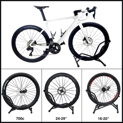 MEGHNA Bicycle Stand Professional Floor Free-standing Stand Adjustable Bike Parking Stand for all bikes 16''-29'' Mountain Bike Road Bike MTB Black
