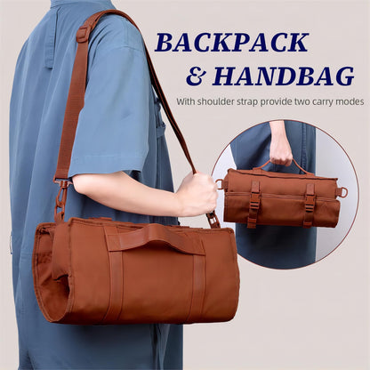 Travel Bartender Kit Bag, 17-piece Bar Tool Set, Professional Cocktail Bar Set, Portable Waxed Canvas Bar Kit Bag with Shoulder Strap for Bartenders, Parties, Camping trips.