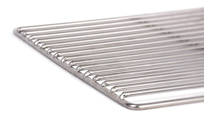 Massive stainless steel grill grate 67 x 40 cm, 6 mm thick, rust-free and electropolished.