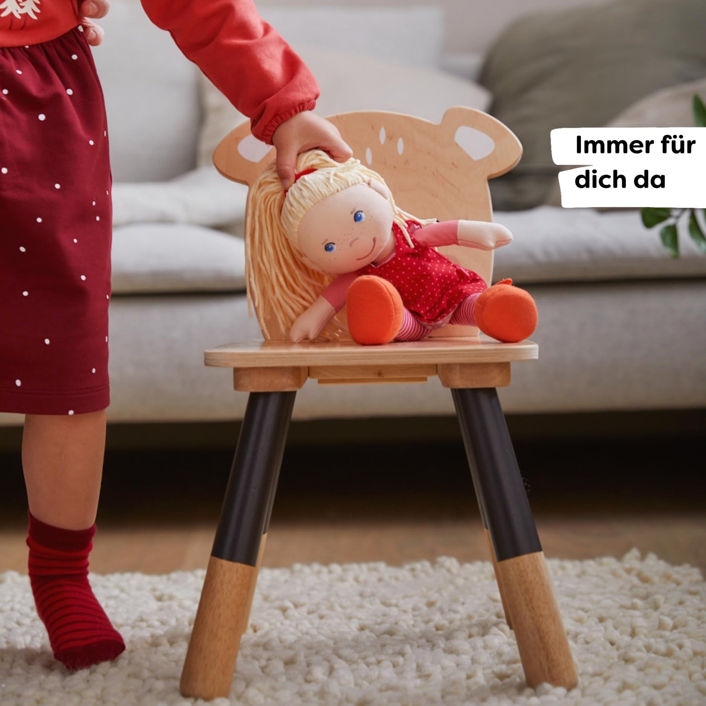 HABA Fabric Doll Annelie - Soft doll with hair for styling - With interchangeable clothing - From 18 months - 30 cm - Washable - 1302108001
