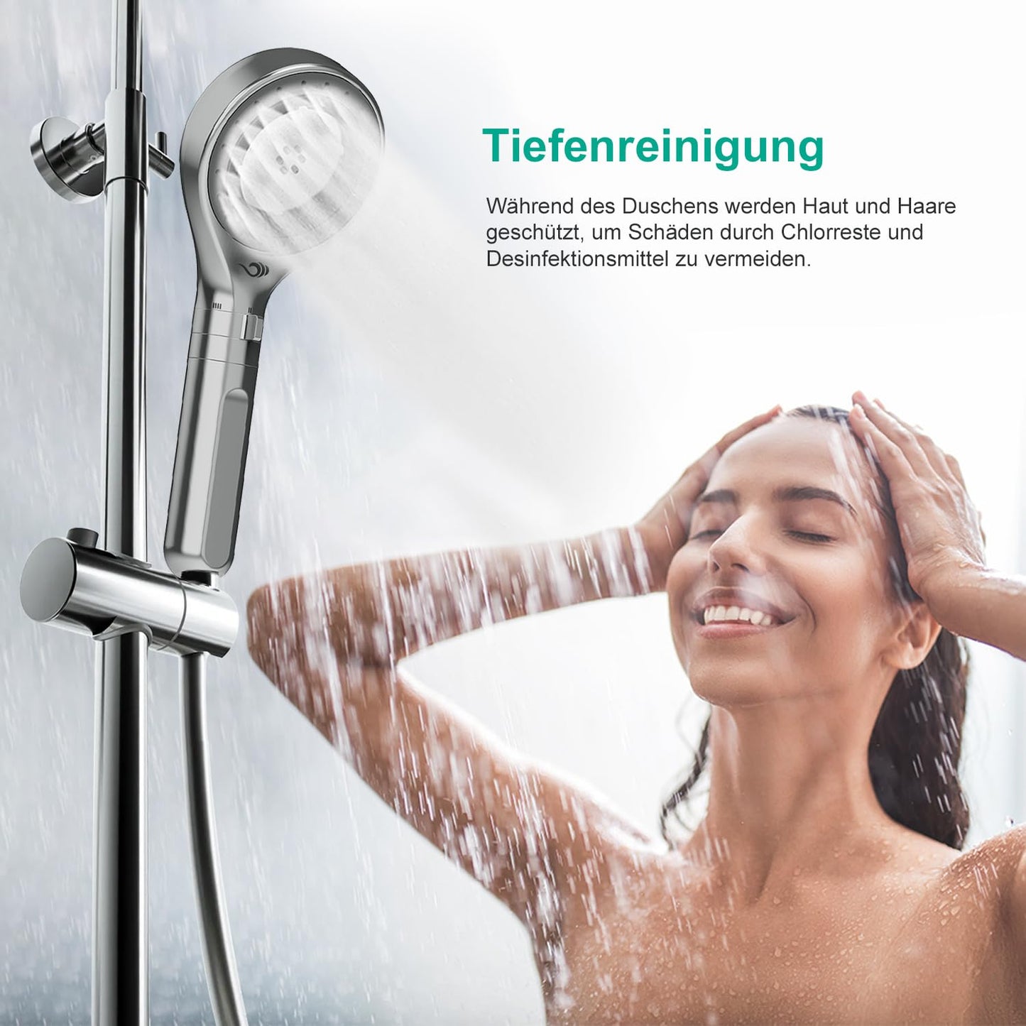 BerkeMed shower filter with pressure boost and three water spray modes, ACF activated carbon filter.