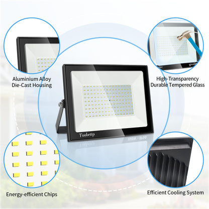 300W LED floodlight outdoor, super bright 30000LM LED spotlight outdoor, 6500K cool white floodlight IP66 waterproof outdoor light floodlight for backyard garage hallway garden hotel