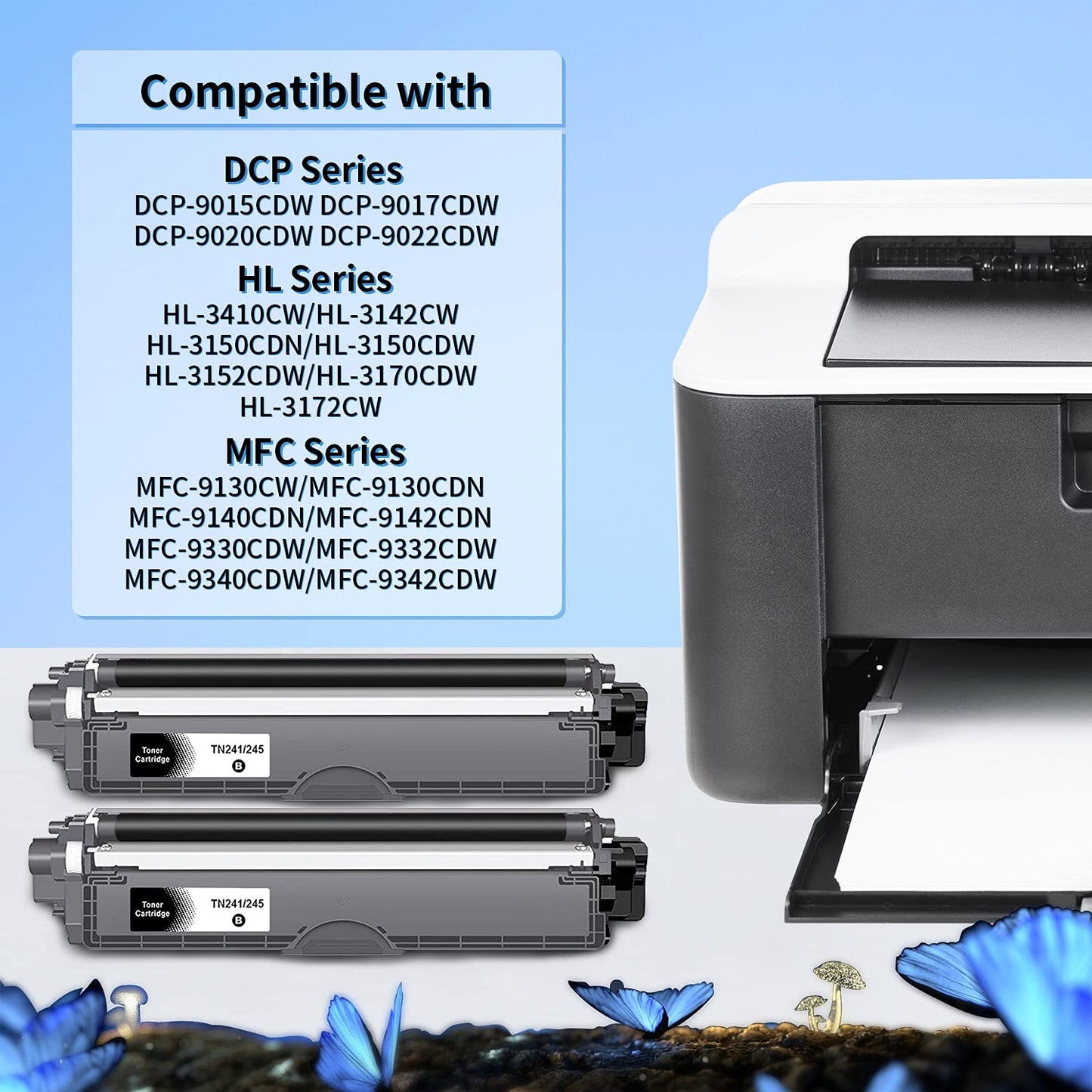 LOSMANN 4X Compatible Toner for Brother TN-241 TN-245 for Brother DCP-9020CDW DCP-9022CDW MFC-9130CW MFC-9140CDN MFC-9142CDN MFC-9330CDW MFC-9332CDW MFC-9340CDW MFC-9342CDW HL-3140CW HL-3142CW