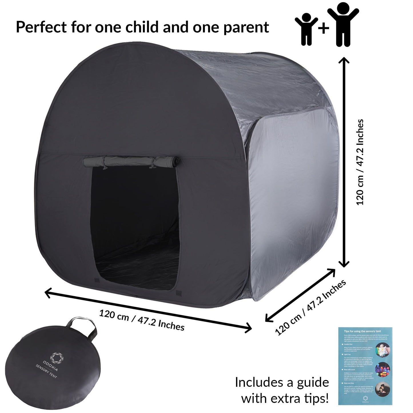 Sensory tent for children to play and relax| Aid for autism, SPD, anxiety, lack of concentration| Dark pop-up cave for autistic children| for home or school| Double