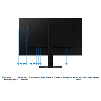 Samsung ViewFinity S60UD Monitor 27 inch, QHD/WQHD, 2,560 x 1,440, 100 Hz, HDR10, Eye Saver Mode, USB-C (90W), Daisy Chain, Integrated KVM Switch, LS27D600UAUXEN