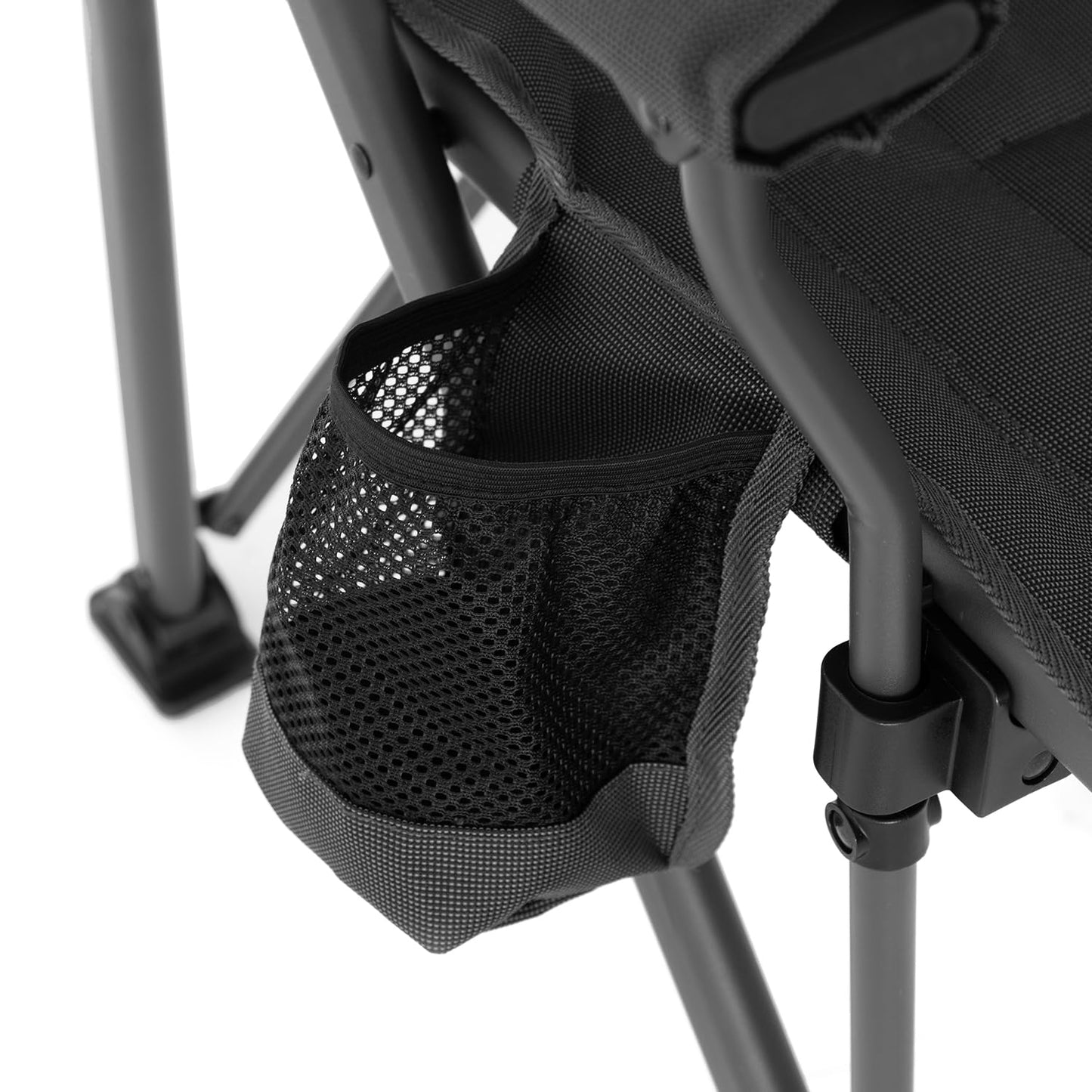 qeedo Johnny Jumbo, sturdy XXL camping chair for up to 250 kg, with armrests, drink holder, and sturdy steel frame, fishing chair, foldable, durable