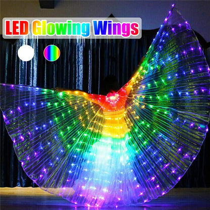 LED Angel Wings with LED Angel Wings, 360 Degree LED Swivel, Complete Swivel, LED Wings for Carnival, Halloween, Christmas (white)