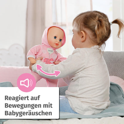 Baby Annabell Hannah Play with Me 36cm, baby doll with 5 functions, soft fabric body and accessories, 36cm tall doll, for children aged 1 year and up, 711002 Zapf Creation.