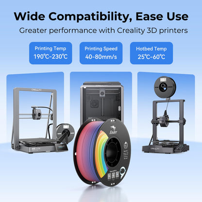 Creality Ender PLA+ filament for 3D printers, 1.75mm 3D printing filament, 1kg spool, dimensional accuracy +/- 0.02mm, compatible with most FDM 3D printers Black