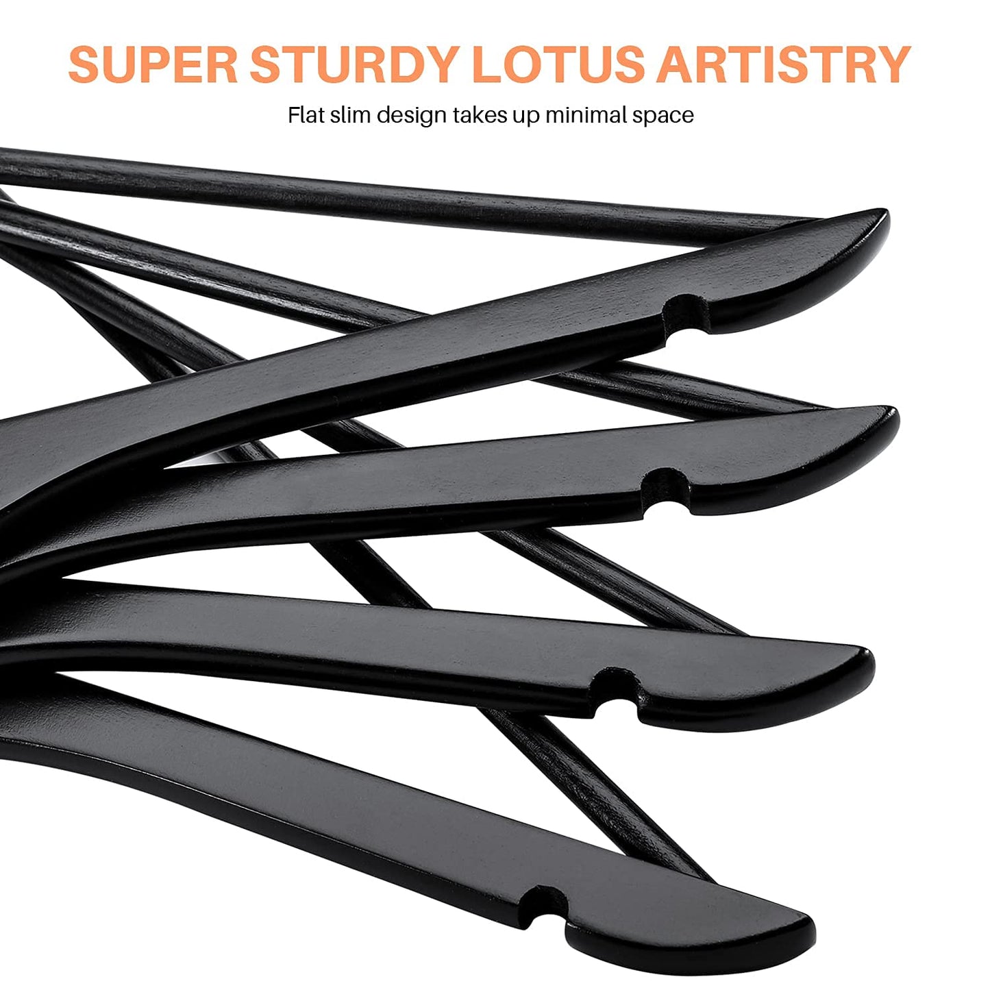 HOUSE DAY Wooden Hangers, 20 Pack Wood Hangers, Black Suit Hangers, 360° Swivel Hook in Rose Gold, Non-Slip, Shoulder Notches.