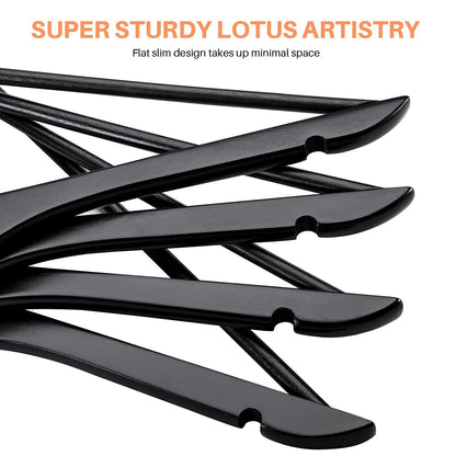 HOUSE DAY Wooden Hangers, 20 Pack Wood Hangers, Black Suit Hangers, 360° Swivel Hook in Rose Gold, Non-Slip, Shoulder Notches.