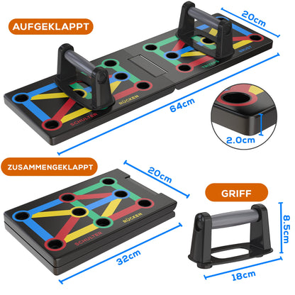 ALPHASKIN Premium Push-Up Board Set I Enhanced Concept 2023 I Push-Up Handles Home Workout I 9 in 1 Push-Up Bar I Home Gym I Fitness Equipment for Home