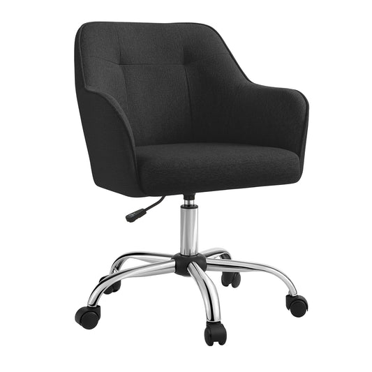 SONGMICS Home Office Chair, Swivel Desk Chair, Height Adjustable, Supports up to 110 kg, Breathable Fabric, for Home Office, Bedroom, Black OBG019B01