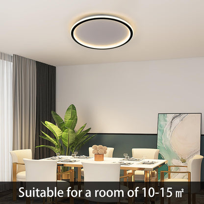 MOONSEA LED Ceiling Light Dimmable with Remote Control, 28W Black LED Ceiling Lamp Φ41.5CM 3000K-6000K, Indirect Lighting Ceiling Light for Bedroom, Kids Room, Kitchen, Dining Room