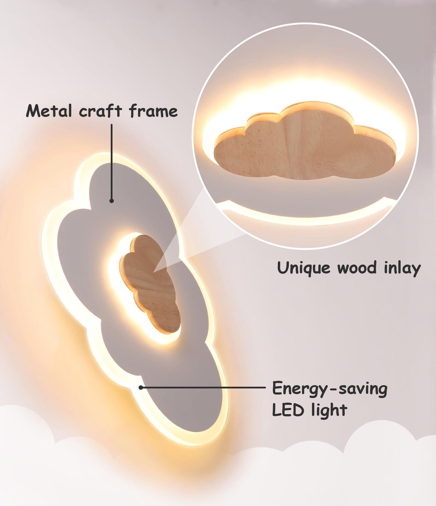 FANLG LED Ceiling Light Kids Room, 40CM Cloud Ceiling Lamp Children's Lamp Warm White 3000K Creative Cloud Light Ceiling Light for Kids Room | Bedroom | Living Room
