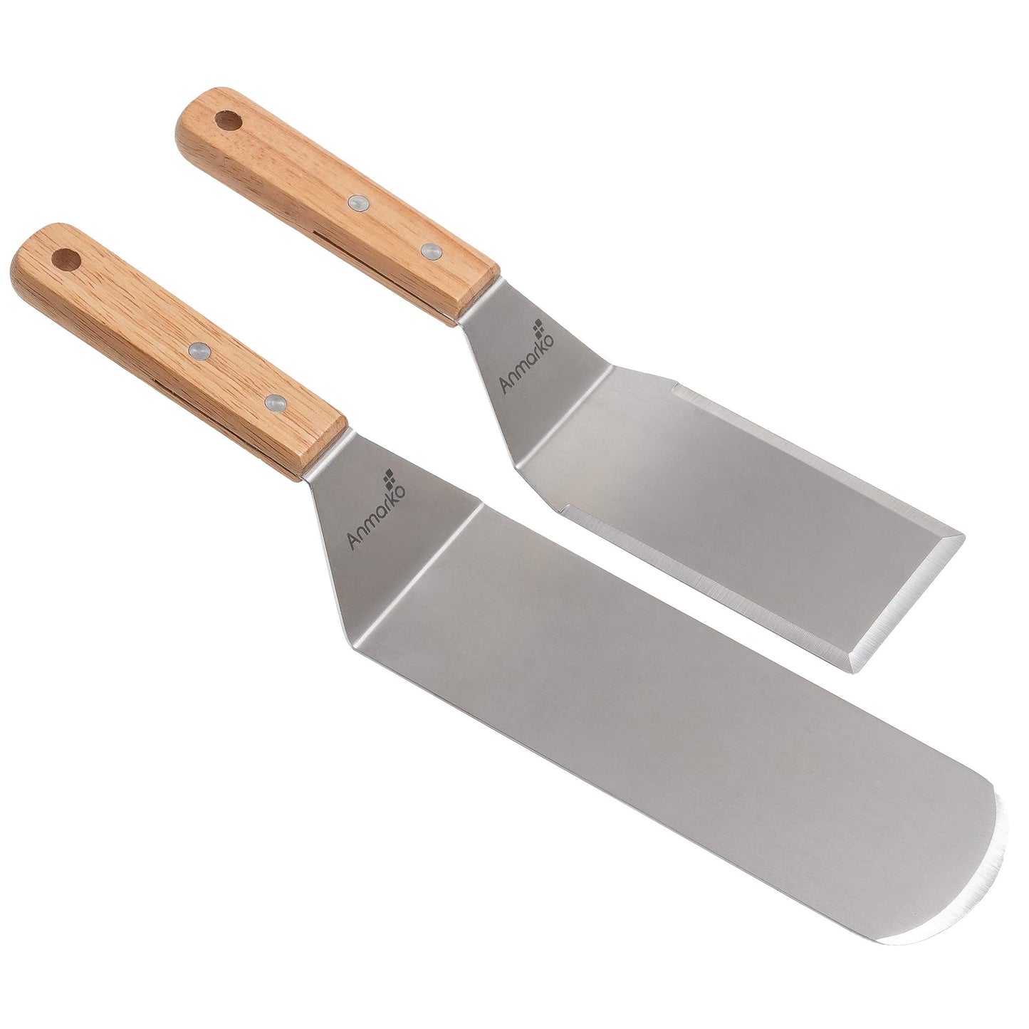 Exclusive stainless steel BBQ flipper set - high-quality grill utensils for burgers & steaks - includes spatula and tongs for indoor and outdoor cooking.
