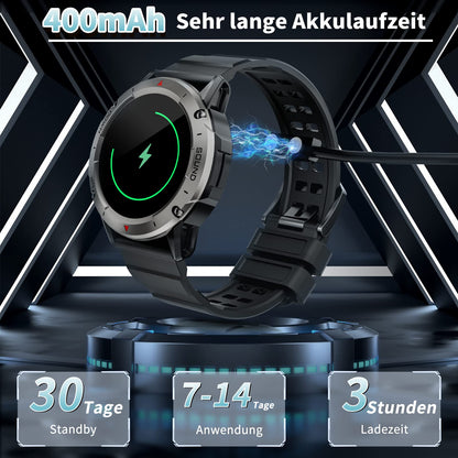 Men's smartwatch with phone function 1.39" DIY HD full touchscreen watch fitness tracker 30+ sport modes activity tracker IP68 waterproof wristwatch with sleep monitor pedometer message reminder