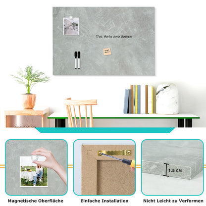 DOLLAR BOSS Magnetic Whiteboard, 50 x 70cm hanging magnet board, Magnetic Memo Board with 4 magnets and 2 markers.