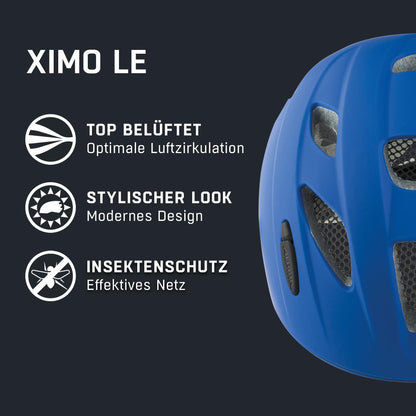 Alpina children's bicycle helmet, blue mat, 49-54 cm.