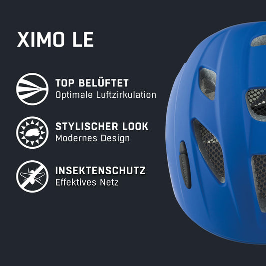 Alpina children's bicycle helmet, blue mat, 49-54 cm.