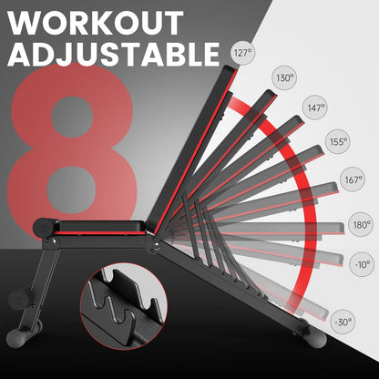PASYOU Foldable Adjustable Weight Bench, Multifunctional Incline Bench for Full Body Workout, 7 in 1 Fitness Bench for Home or Gym, 230kg Weight Capacity.