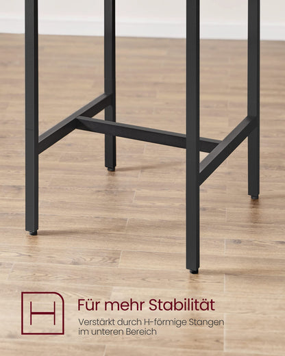 VASAGLE bar table with bar stool set, dining table with 2 chairs, small kitchen table, bar chairs, for dining room, kitchen, vintage brown-ink black LBT017B01
