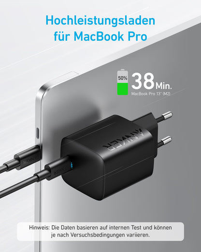 67W USB-C Charger, Anker PowerPort III 315W, for MacBook Pro/Air, iPhone 17/16/15, iPad, Galaxy, Pixel, AirPods.
