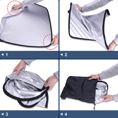 JOOLESER Car Windshield Sun Shade - Blocks UV Rays Sun Visor Protector, Sunshade to Keep Your Vehicle Cool and Damage Free, Easy to Use, Fits Windshields of Various Sizes (L)