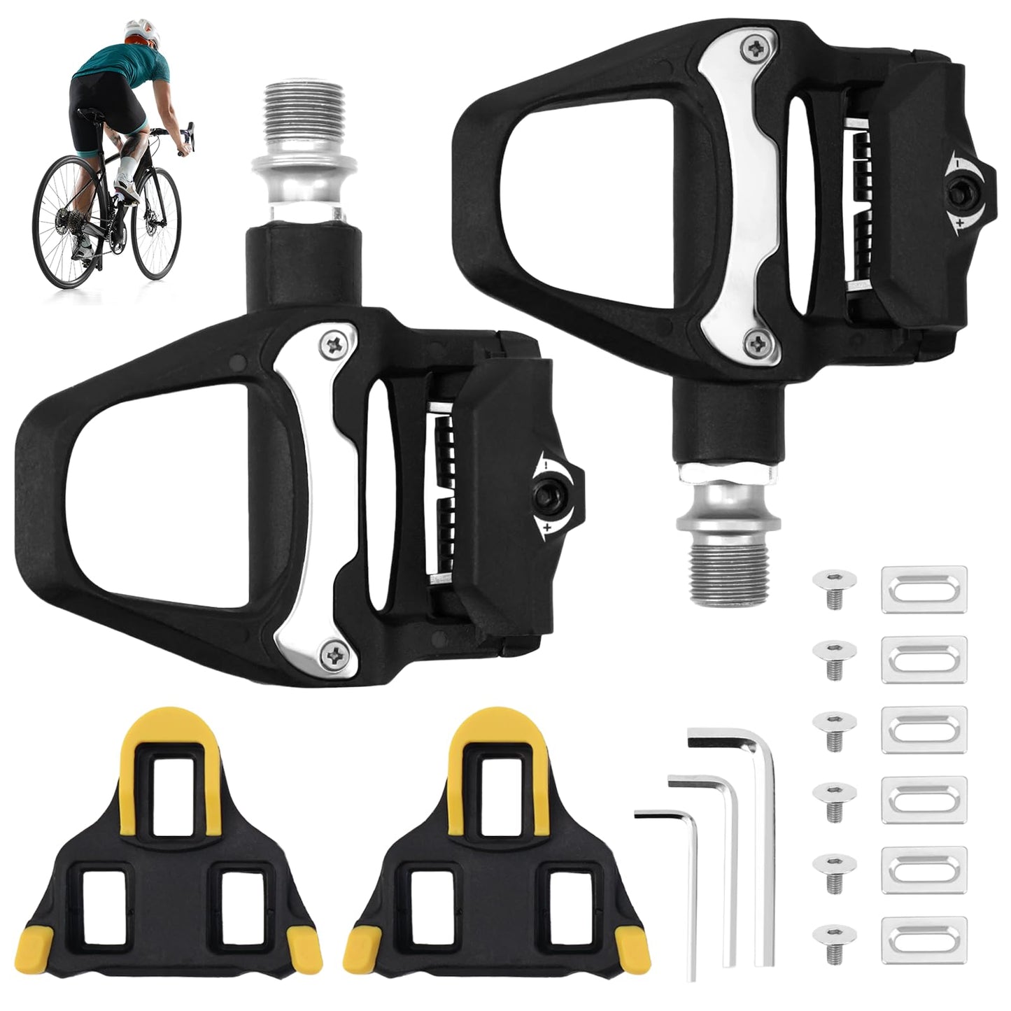 LPZMPZ bicycle pedals non-slip Compatible with Shimano SPD Sl road bike SDP pedals No click with 9/16 inch ball bearings for MTB Gravel SDS clipless pedals Race pedals Bike
