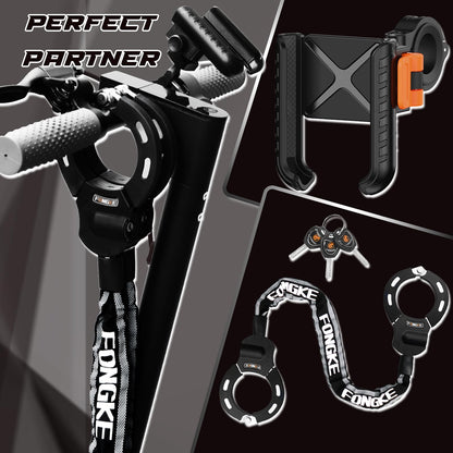 E-scooter lock, lock for e-scooter with bracket, bicycle lock theft-proof, handcuff lock, high-security locks for scooter roller/e-bike/motorcycle.