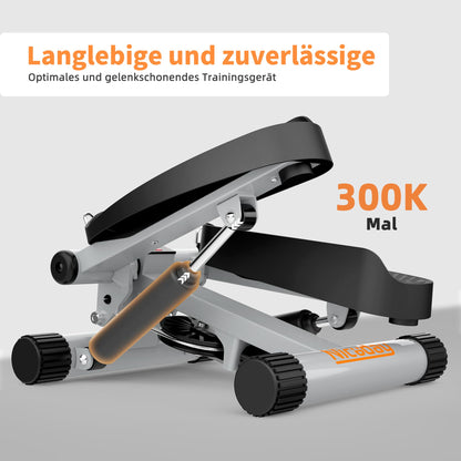 Niceday Mini Stepper for Home | Up-Down Stepper with Power Ropes | Home Trainer with LCD Display | 2 in 1 Training Device up to 100kg | Leg/Arm Trainer, Home Fitness Exercise