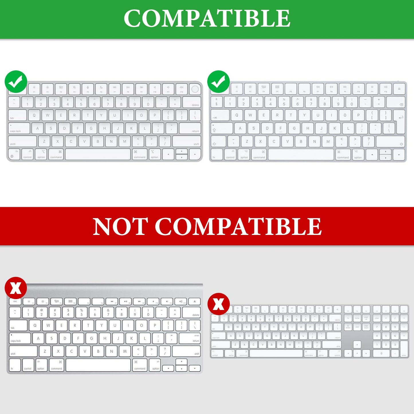 GEEKRIA Keyboard Carry Case, hard shell protection compatible with Apple Magic Keyboard (MXCL3LL/A) / MK2A3LL/A / MXCK3LL/A / MK293LL/A, Mouse Combo Case (Light Gray)