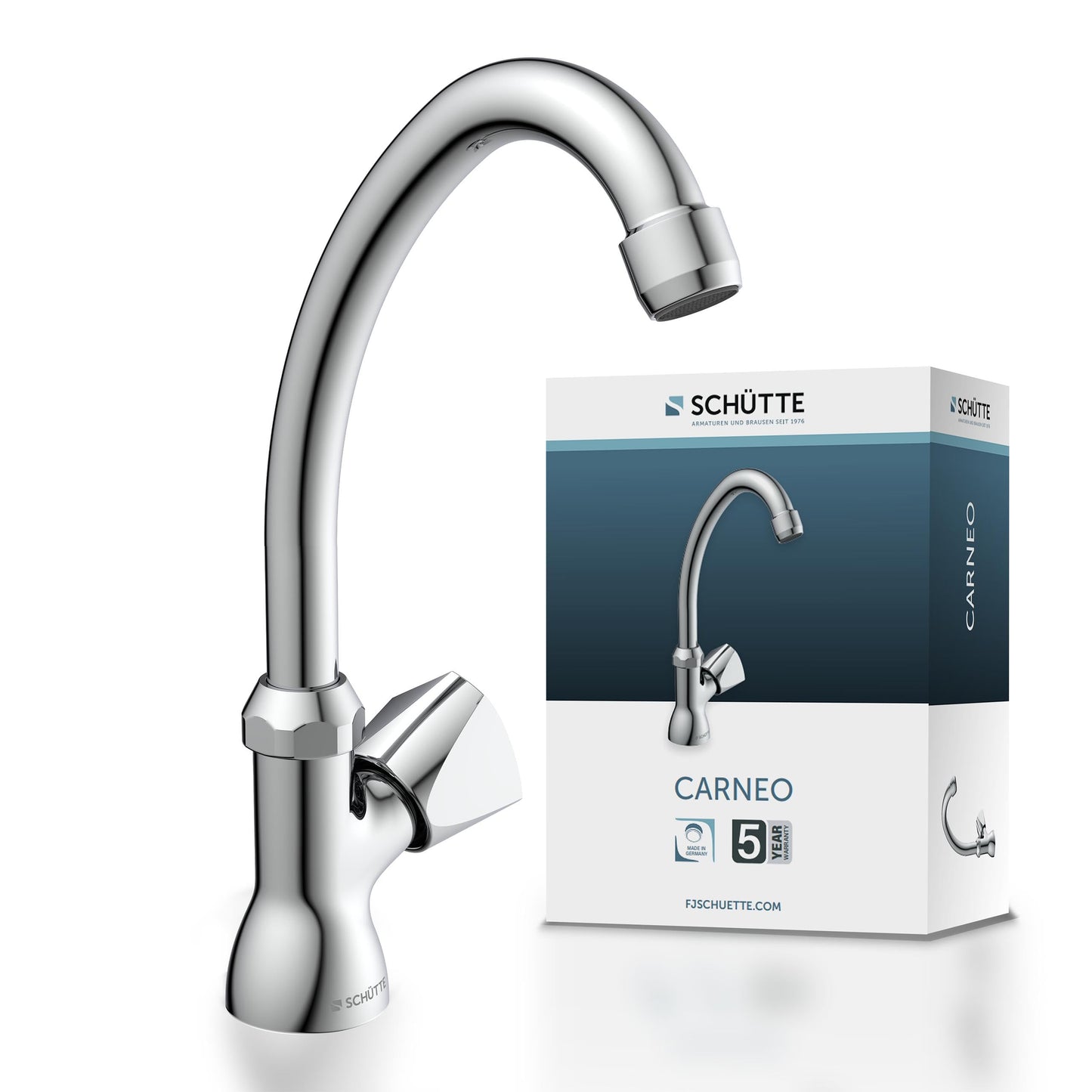 Pour cold water tap CARNEO, faucet, bathroom faucet for cold water only, swiveling stand valve, 37970, chrome