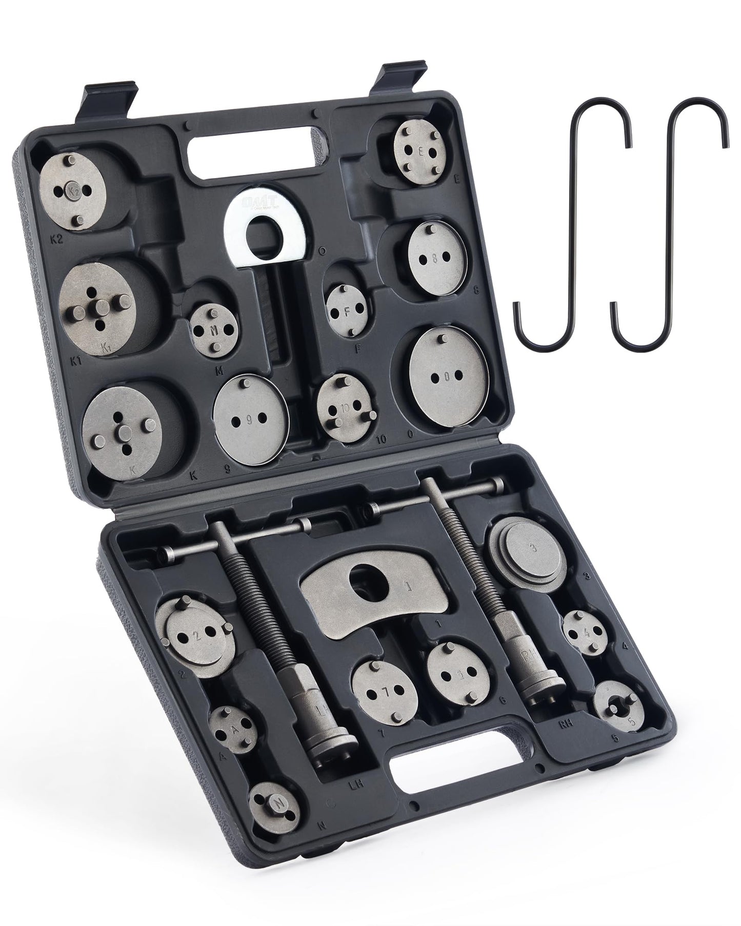 Orion Motor Tech 24 PC Brake Caliper Piston Tool Set Universal Brake Caliper Piston Reset Tool Kit Brake Caliper Piston Wind Back Tool Brake Repair Tool Black