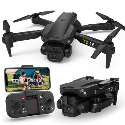Toladrone drone with camera for beginners, drone with ESC camera, mini foldable FPV drone with headless mode, quadcopter with 2 batteries TD12 RC drone.