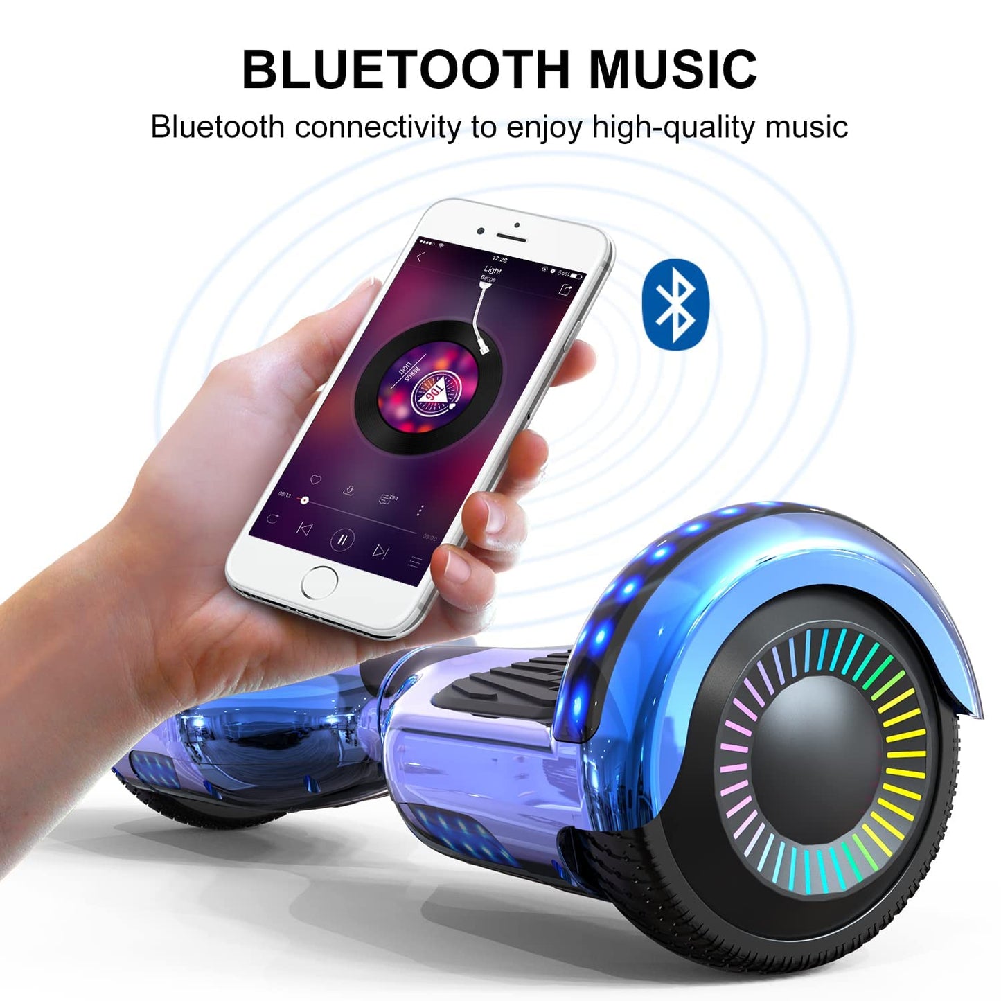 GeekMe Hoverboards, hoverboards for kids, hoverboards with Bluetooth speakers, beautiful LED lights, gift for children.