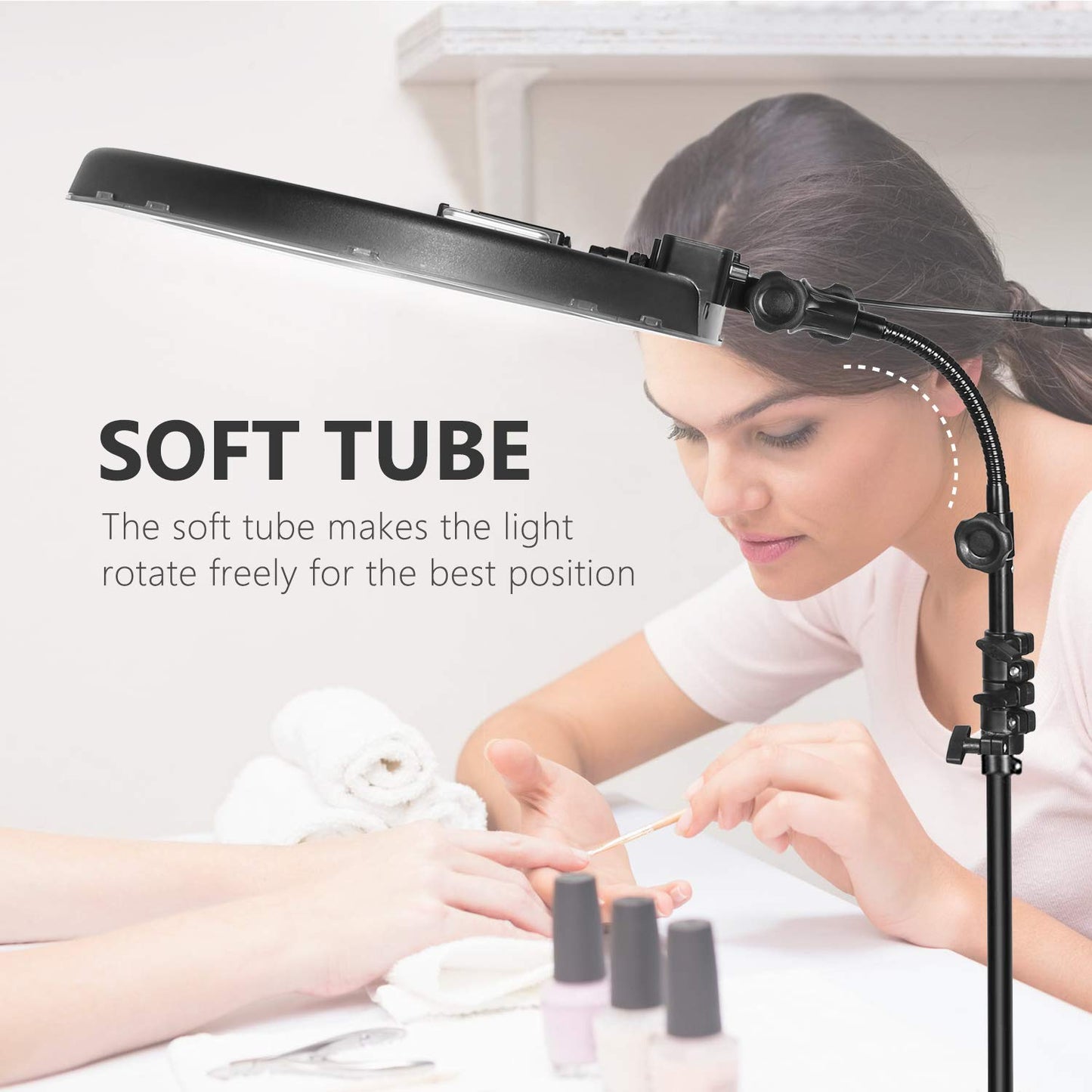 NEEWER Camera Photo Video Ring Light Kit: 18-inch/48-centimeter Outer 52W 5500K Dimmable LED Ring Light Light Stand Bluetooth Receiver for Smartphone YouTube Self-Portrait Shots