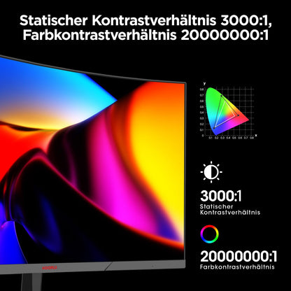 KOORUI 24-inch Curved Gaming Monitor, 1ms 180Hz FHD PC Screen 1500R, Adaptive Sync VESA 100x100mm HDMI 2.0/DP 1.2, Black 24E6CA