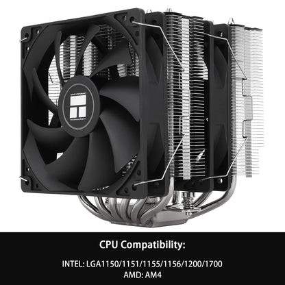 Thermalright Peerless Assassin 120 SE CPU Air Cooler, 6 Heat Pipes Cooler, Dual 120mm TL-C12C PWM Fans, Aluminum Heatsink Cover, AGHP Technology, for AMD AM4/AM5 Intel 1700/1150/1151/1200