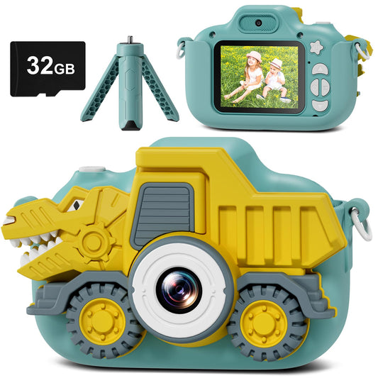 Hangrui Kids Camera, 1080P children's camera, camera for kids with 32G memory card, digital camera for 3-12 year old boys and girls Christmas Toy