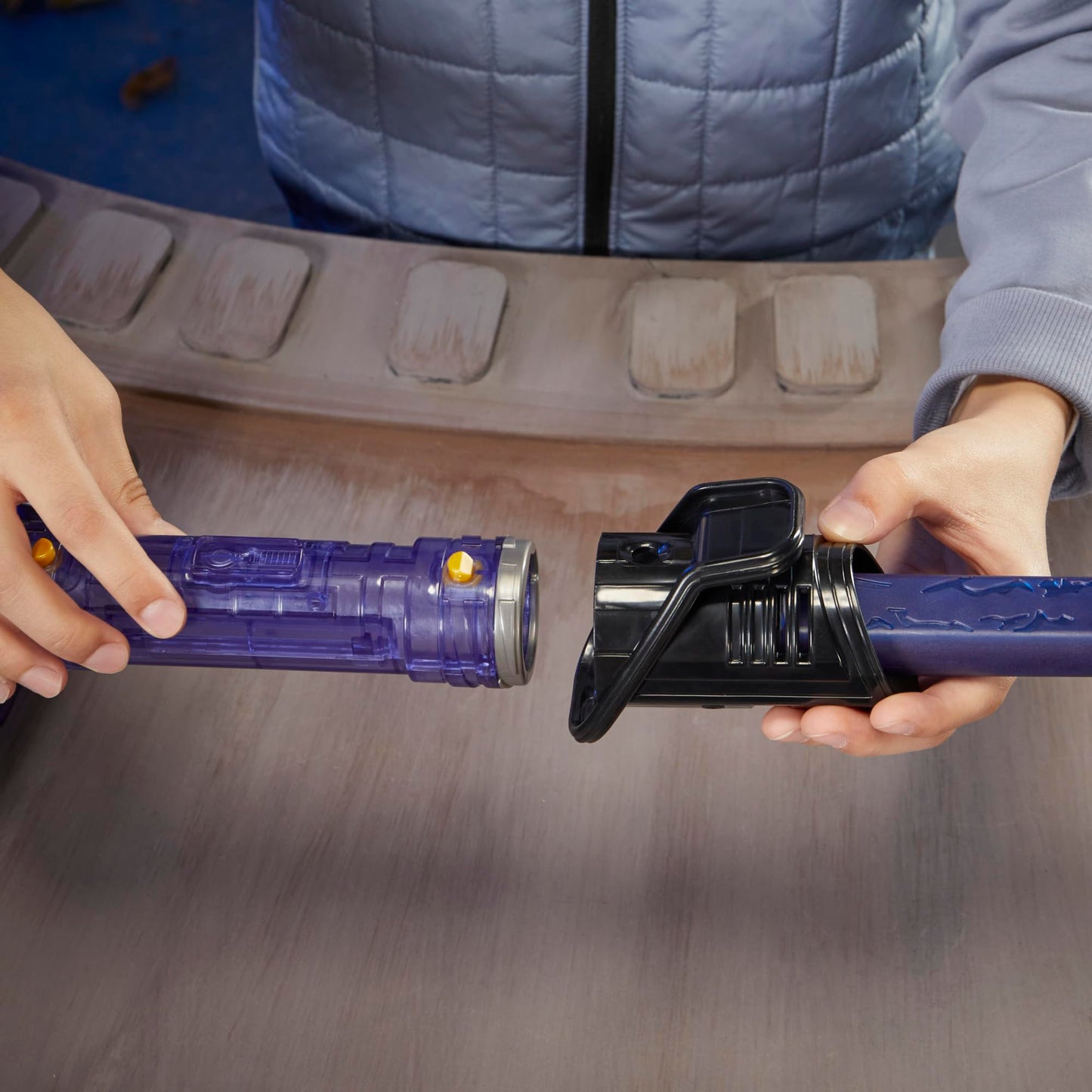 Star Wars Lightsaber Forge Kyber Core Darksaber with light effects in transparent core. Toy for kids 5+. Perfect for superhero costumes, like for Halloween.