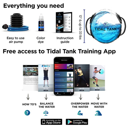 Tidal Tank - Sphere Mini Aqua Ball instead of a sandbag training power bag with water weight, Ultimate core and balance workout, up to 13 kg.