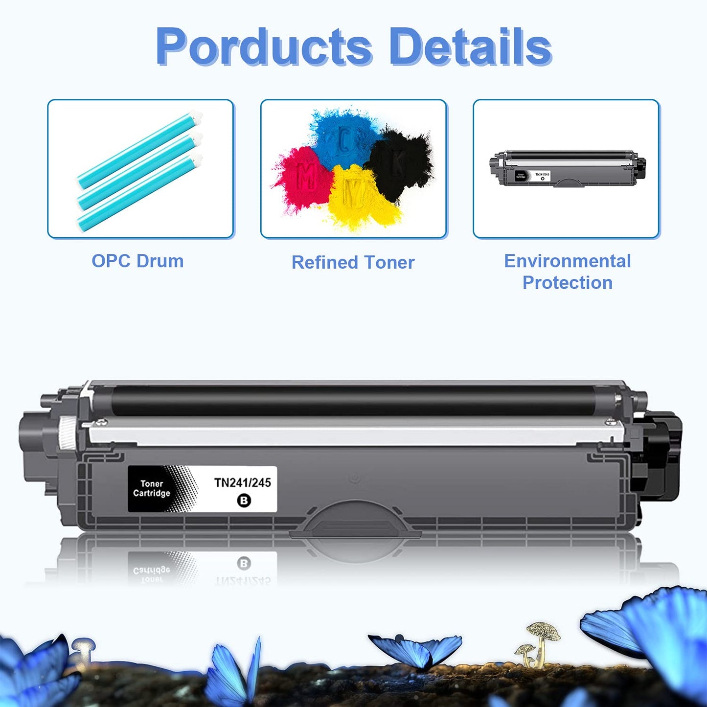 LOSMANN 4X Compatible Toner for Brother TN-241 TN-245 for Brother DCP-9020CDW DCP-9022CDW MFC-9130CW MFC-9140CDN MFC-9142CDN MFC-9330CDW MFC-9332CDW MFC-9340CDW MFC-9342CDW HL-3140CW HL-3142CW
