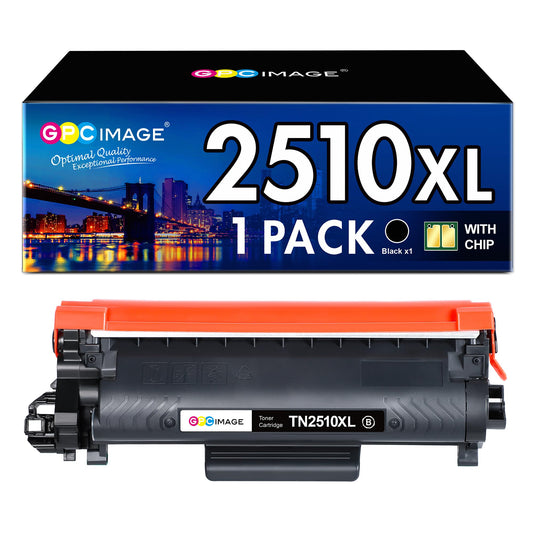 GPC IMAGE TN2510XL TN-2510 XL Compatible Toner for Brother HL-L2400DWE HL-L2400DW MFC-L2800DW MFC-L2835DW MFC-L2860DW MFC-L2827DW DCP-L2620DW HL-L2445DW DCP-L2660DW DCP-L2665DW DCP-L2627DW (1-Pack)